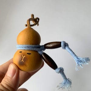 Handcrafted Gourd Carving Art Pendant, Unique Decoration for Home Wall, Office Desktop, Clothing and Bags, Implied Blessing