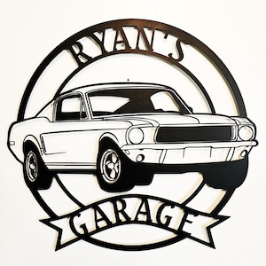 1968 Ford Mustang Garage Sign, Mustang Garage, Mustang Shelby, Mustang Decor, Mustang Accessories, 68 Mustang, Mustang Gifts
