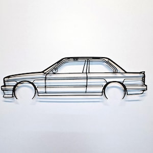Bmw E30 Arte murale in metallo dettagliata, cartello da parete per garage auto, decorazione e30, regalo per uomini amanti delle auto, accessori e30, e30 m3