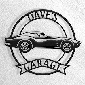 Plaque C3, plaque Chevrolet, garage, garage c3, décoration de voiture, accessoires C3, accessoires C3, cadeaux C3, oeuvre d'art murale en métal C3