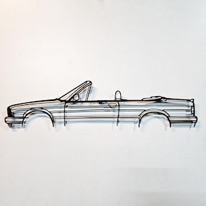 E30 325 Cabrio Metal Wall Art, Car Garage Wall Sign, e30 Decor, Car Lovers Men Gift, e30 Accessories, e30 m3
