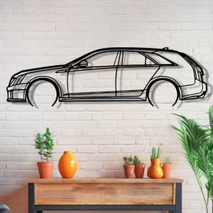 CTSV WAGON Detailed Metal Wall Art, Car Garage Wall Sign, Cadillac Car Decor, Cadillac Accessories, CTSV Accessories