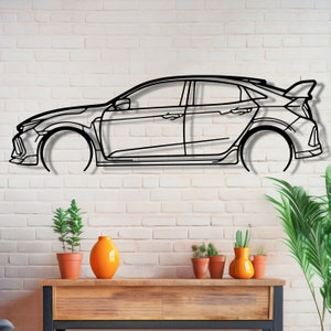 Civic Type R FK8 Detailed Metal Wall Art, Civic Garage, Car Garage Wall Sign, , Type R Accessories, Type-R FK8