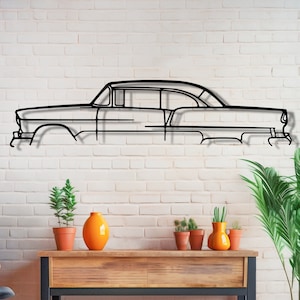 1957 Chevrolet Bel Air Metal Wall Art, Car Garage Wall Sign, Chevrolet Car Decor, Bel Air Accessories