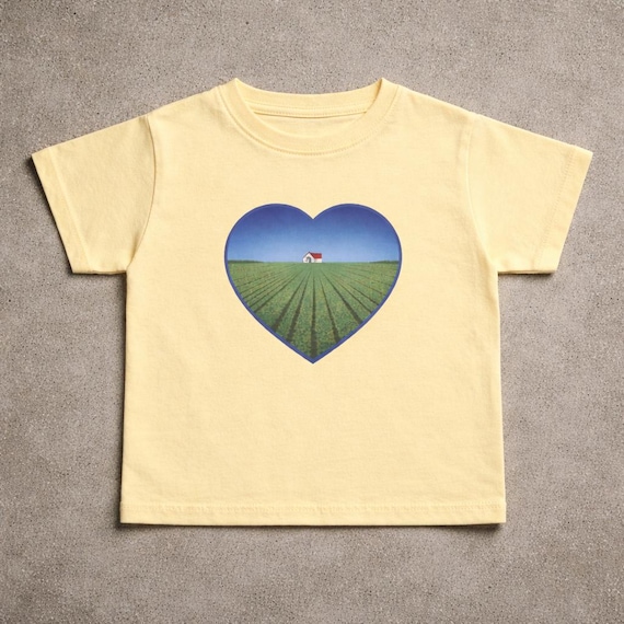 Dreamcore Baby Tee, Liminal Space Shirt, Aesthetic Heart Graphic Tee, Surreal Landscape Shirt, Y2K Baby Tee, Retro Aesthetic Top