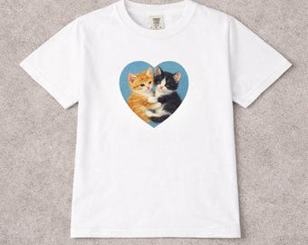 Vintage Cat Graphic baby Tee, Cottagecore 90s Shirt, Cat Lover Shirt, Pet Gift For Her, Fairycore Retro Y2K Tee, 2000s Animal Lover Shirt
