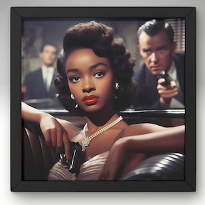 Movie Wall Art Vintage Bond Girl Poster Black Bombshell Printable Movie Poster