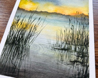 Seelandschaft | 7 Zoll x 5 Zoll | Original-Aquarell