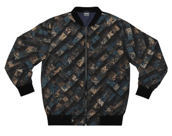 Men's Bomber Jacket (AllOverPrint), Geometric urban camouflage pattern