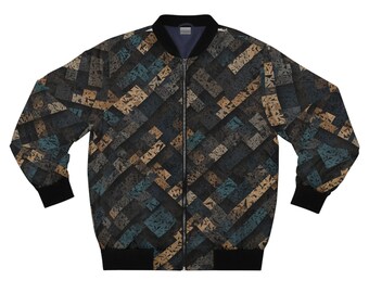 Men's Bomber Jacket (AllOverPrint), Geometric urban camouflage pattern