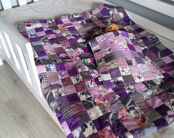 Lila Kinder und Puppen Quilt Set, Geschenk zum 1.Geburtstag