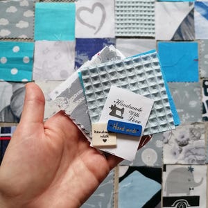 Mystery Fabric Scraps Box – Blue and Gray Cotton & Linen Pieces – Sustainable Crafting, Quilting, DIY Supplies