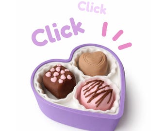 Heart Chocolate Box Fidget Clicker  - Sensory Tools - Gifts - Fidgets - Pop Art - Valentine's Day