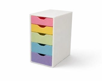 Miniature IKEA Alex Drawers Replica 1:12 Scale | Rainbow  Organizer | Dollhouse Miniature Storage | Miniature Decor | Functional Drawers