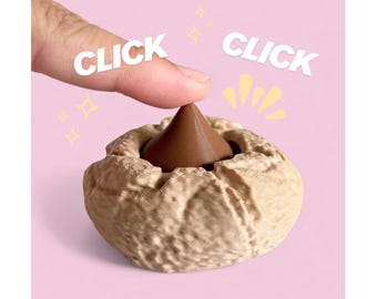Peanut Butter Blossom Fidget Clicker  - Sensory Tools - Gifts - Fidgets - Cookie Lover - Keychain