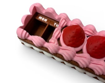 Cake Pill Organizer | 3D Printed Weekly Pill Box | Cute Dessert Medicine Organizer