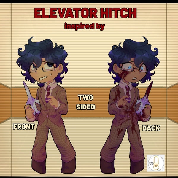 PREORDER - Fanmade Elvator Hitch 3in double sided epoxy charm