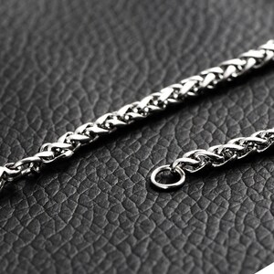 5mm Braided Wheat Chain 316L Stainless Steel Men Women Necklace | Stainless Steel Silver Wheat Braided Chain Necklace | Chain for Men
