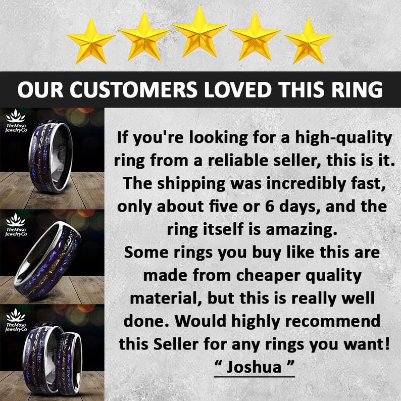 Blue Sandstone Ring | Black Tungsten Carbide Blue Sandstone & Meteorite Space Galaxy Wedding Band Ring | Orion Nebula Ring | Meteorite Ring