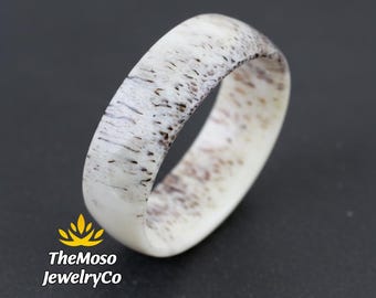 Genuine Deer Antler Ring, Mens Wedding Band, Antler Wedding Band, Mens Antler Ring, Women Antler Ring