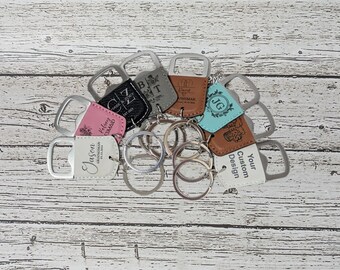 Personalized Bottle Opener Keychain | Vegan Leather Engraved Keychain for Men | Groomsman Gift | Custom Bottle Opener | Groomsman Proposal