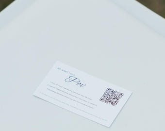 Tarjetas de boda de la aplicación POV: código QR para señalización de bodas
