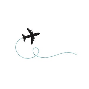 Airplane Embroidery Design, Digital File, 5 sizes