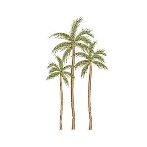 Palm Trees Embroidery Design, Summer Vacation Digital File, 5 sizes