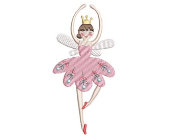 Ballerina Christmas Ballet Nutcracker Embroidery Design, Merry Christmas Digital File, 3 sizes
