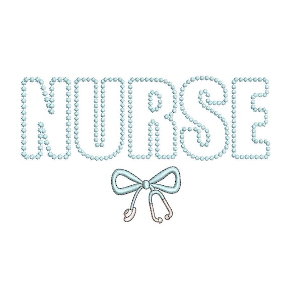 Nurse Embroidery Design, Stethoscope Digital File, 4 sizes