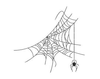 Halloween Spiderweb Embroidery Design, Digital File, 5 sizes