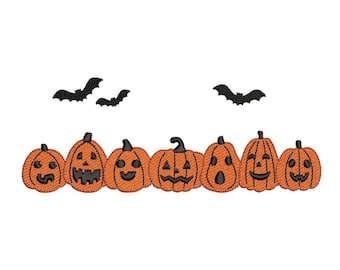 Pumpkins Embroidery Design, Spooky Season Embroidery, Halloween Digital File, 3 sizes