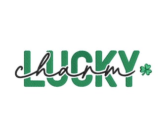 Diseño de bordado a máquina Lucky Sharm, Feliz día de San Patricio, archivo digital, 5 tamaños