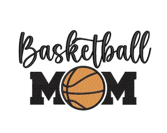 Basketball Mom Machine Embroidery Design, Digital File, 3 sizes