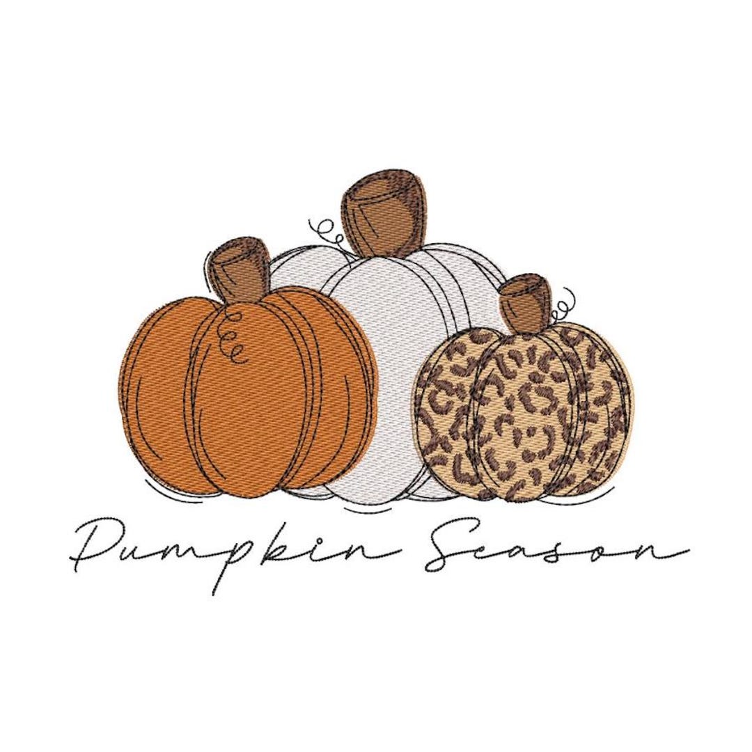 Pumpkin Season Embroidery Design, Autumn Digital File, 4 Sizes - Etsy