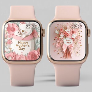Festa della mamma 3D, Sfondo per orologio, Sfondo carino con ritagli di carta, Sfondo per smartwatch, Quadranti per orologi, Schermo Applewatch, Sfondo minimalista