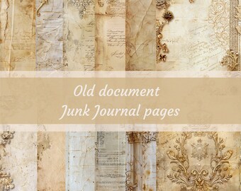 printable ancient documents journal pages digital pages for collage junk journals, filler journal paper
