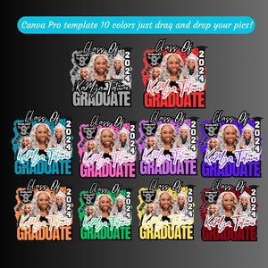 Grad Templates /Graduation/Class of 2024/Grad T-shirts/Personalized/College Grad/Canva Pro Template DIY/Sublimation