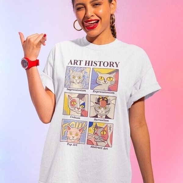 Unisex,Art History Cat Shirt-art shirt,art lover shirt,graphic tees,art tshirt,art tee,art sweatshirt,aesthetic shirt,aesthetic sweatshirt