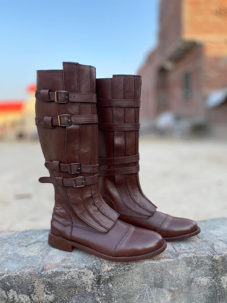 Handmade Brown Leather Horse Riding Boots | Equestrian Style - Etsy