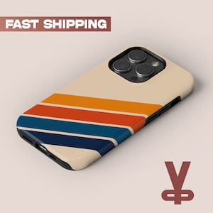 Custodia per telefono a strisce retrò, estetica vintage, adatta per iPhone 15 Pro Max, 14 Plus, 13, 12, 11, XR e Samsung S24, S23, A54, A53, Pixel 8