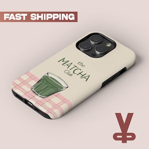 Matcha Latte Grüner Tee Handyhülle Drink Club Cover Design Pattern, MagSafe iPhone 16 Pro Max, 15 Plus, 14, 13 Mini, Samsung S24 S23 Ultra