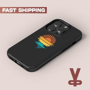 Retro Sunset iPhone Phone Case, Retro Vintage Phone Cover, iPhone 16, 14, 13, 12 Pro Max 8 Plus X, Samsung Galaxy S25 S24 S23 S22 S20 Ultra
