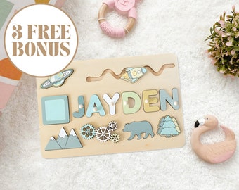 Personalized Name Puzzle, Wooden Name Puzzle, Montessori Wooden Puzzle, Educational Toy, Toddler Toy, Kids Puzzle