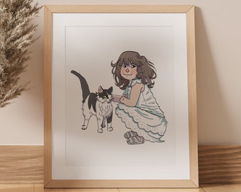 Dessin personnalisé de famille, portrait personnalisé de couple, illustration animal de compagnie, anniversaire, fête des mères, noël