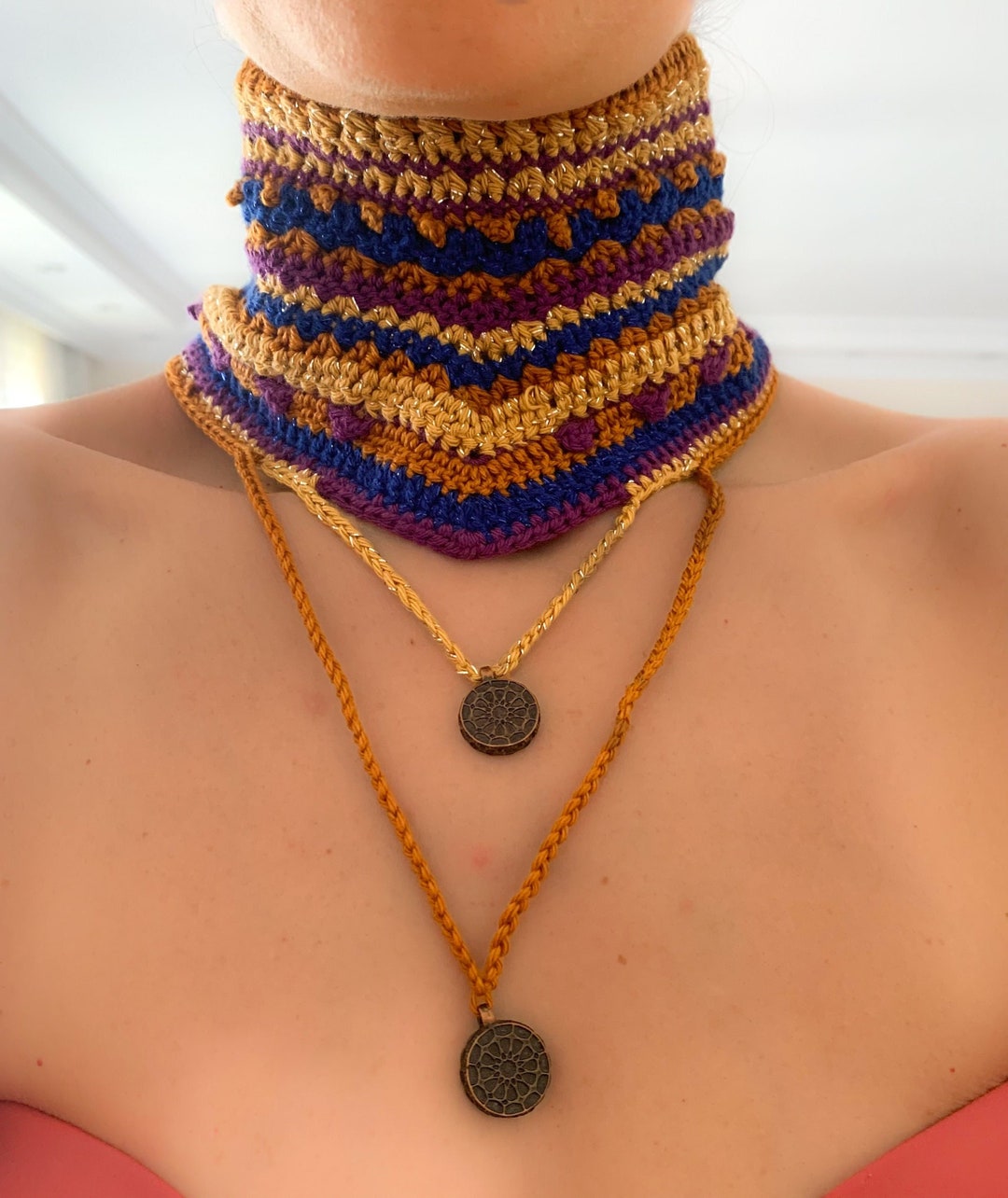 Ethnic Encarving Choker - Neutral