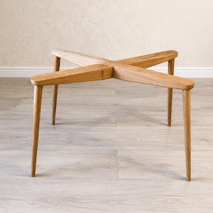 Base per tavolo con gambe a X in legno massello / Struttura scrivania personalizzabile in frassino/rovere / Kit base puzzle smontabile