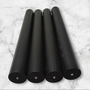 Juego de 6 patas redondas de madera de fresno, patas de madera maciza para mesas de estilo rústico con kit de montaje. imagen 9