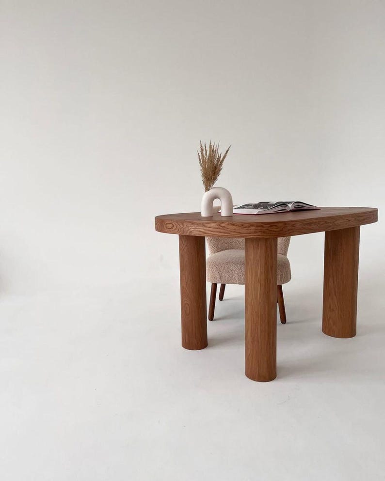 Juego de 6 patas redondas de madera de fresno, patas de madera maciza para mesas de estilo rústico con kit de montaje. imagen 17