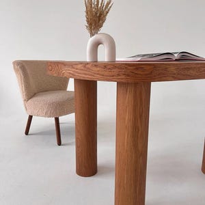 Juego de 6 patas redondas de madera de fresno, patas de madera maciza para mesas de estilo rústico con kit de montaje. imagen 18